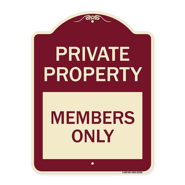 Private Parking Members Only Heavy-Gauge Aluminum Architectural Sign